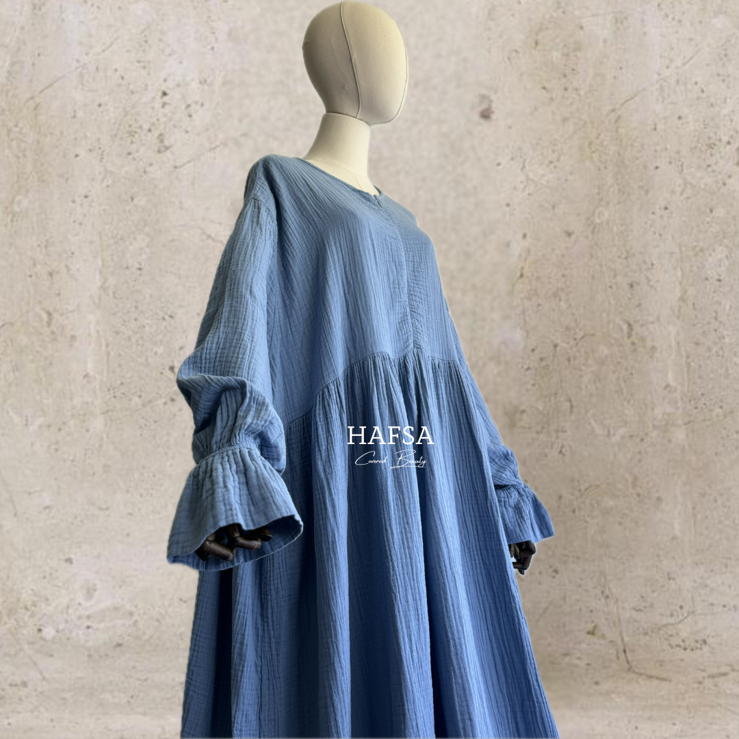 Rüschen Musselin abaya Long