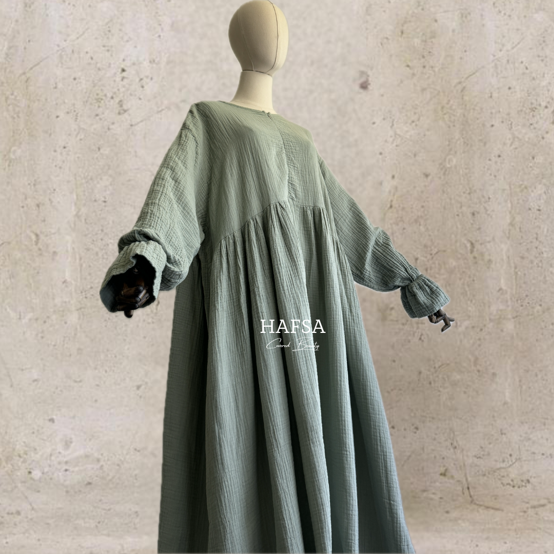 Rüschen Musselin abaya Long