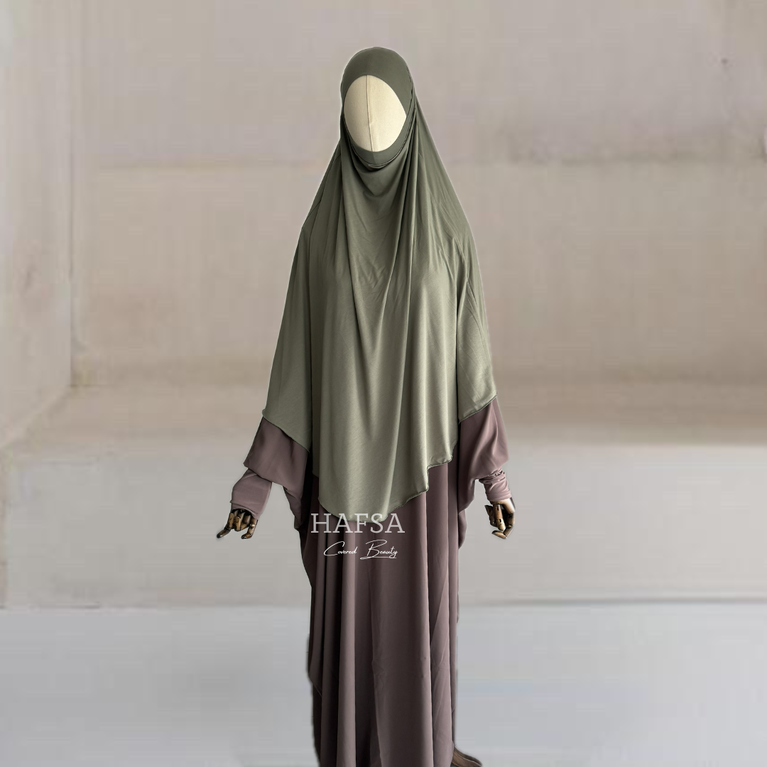 Jersey Midi Khimar Natural