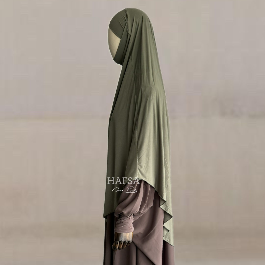 Jersey Midi Khimar Natural