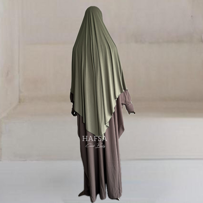 Jersey Midi Khimar Natural